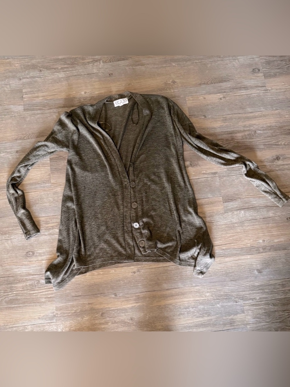 Pink Rose green button-up cardigan